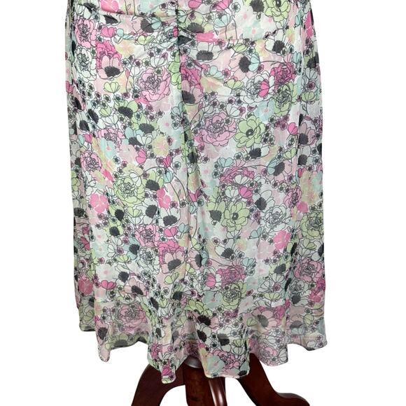 BCBGENERATION RUCHED MESH FLORAL MINI DRESS IN GARDEN‎ NWT WOMEN'S SIZE 16 - Picture 10 of 16